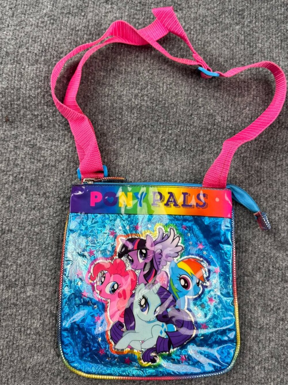 My Little Pony Crossbody Bag Purse Pony Pals Twilight Rainbow Dash Blue S STAINS